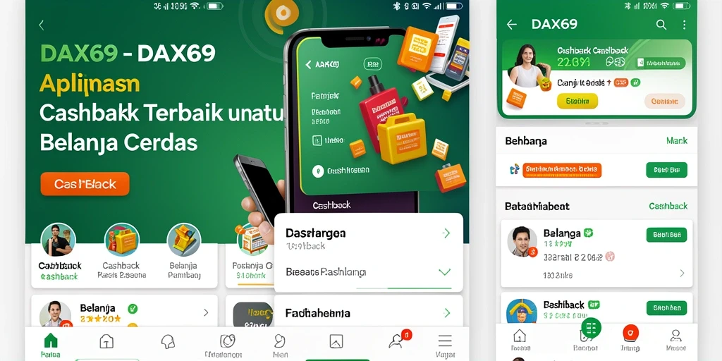Antarmuka DAX69 menampilkan berbagai penawaran Cashback menarik.