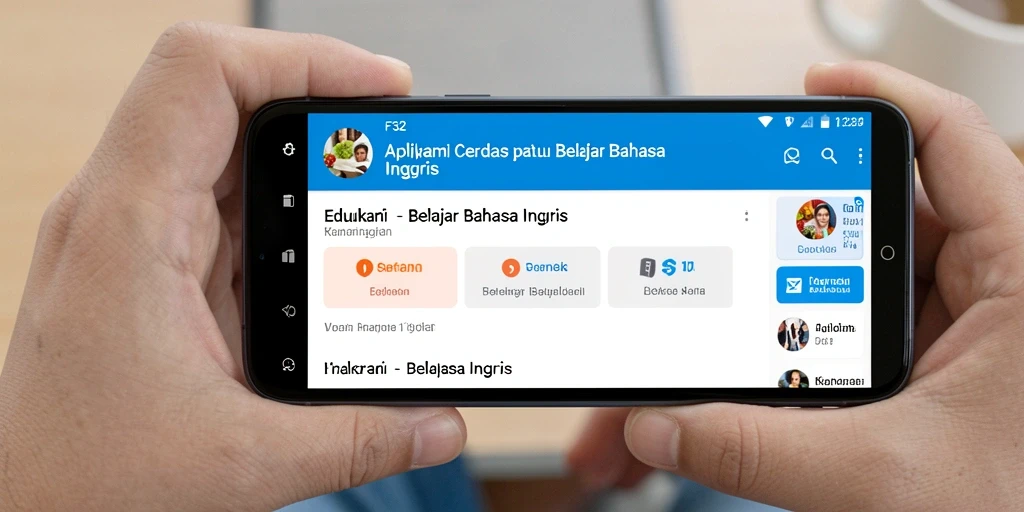 Antarmuka F32 yang interaktif untuk belajar bahasa Inggris.