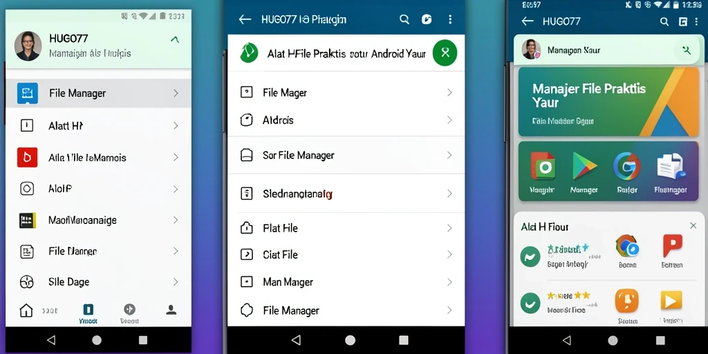 Tampilan antarmuka HUGO77 sebagai aplikasi File Manager yang efisien.