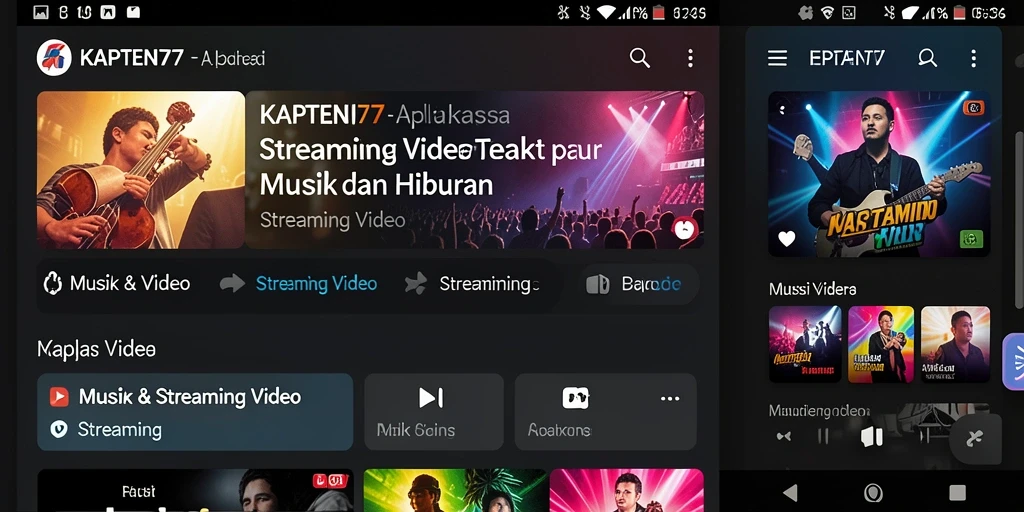 Antarmuka KAPTEN77 yang menarik dan mudah digunakan untuk streaming video.