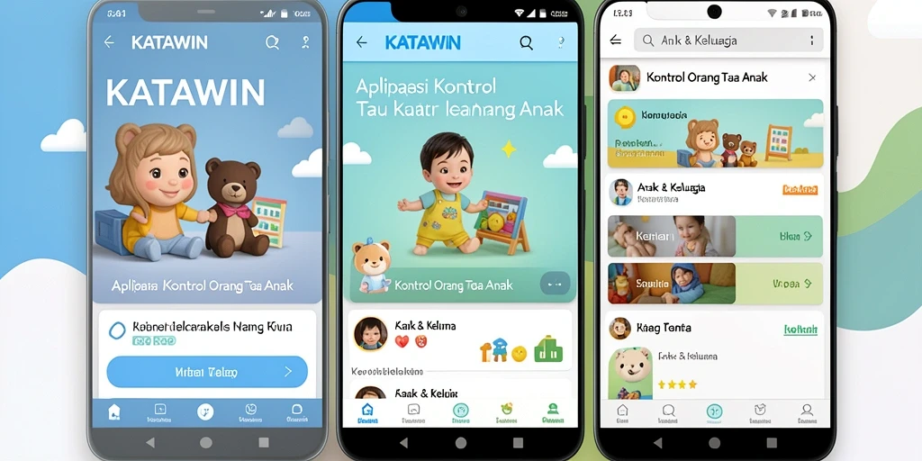 Tampilan antarmuka KATAWIN untuk Kontrol Orang Tua Anak.