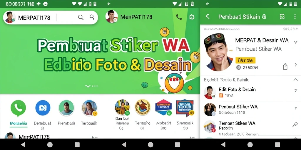Tampilan antarmuka aplikasi Pembuat Stiker WA yang mudah digunakan.