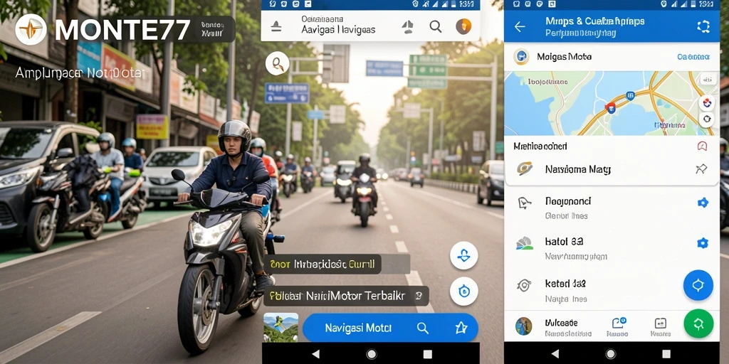 Tampilan antarmuka aplikasi MONTE77 untuk Navigasi Motor yang intuitif dan informatif.