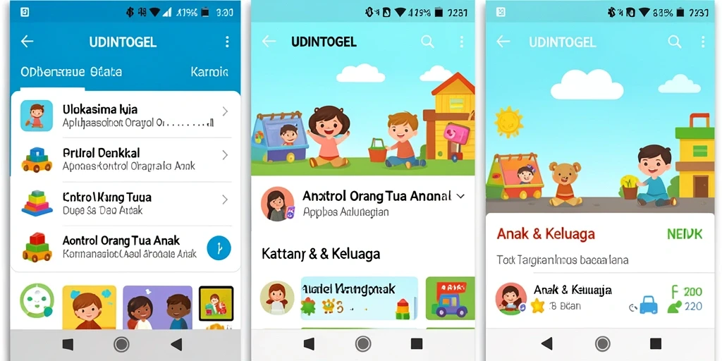Antarmuka <strong>UDINTOGEL</strong> menampilkan kontrol orang tua yang mudah digunakan.